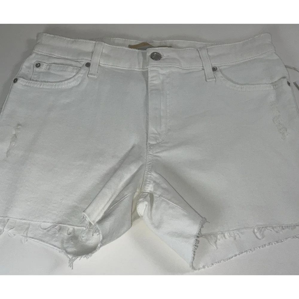 NWT Women's Joe's Jeans The Lover Mid‎ Rise Baggy Shorts Distressed White 28X3.5